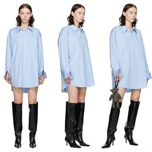 ALEXANDER WANG Blue Shirt Minidress L $595